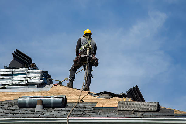 Professional Gutter Installation technician working in Trenton, IL